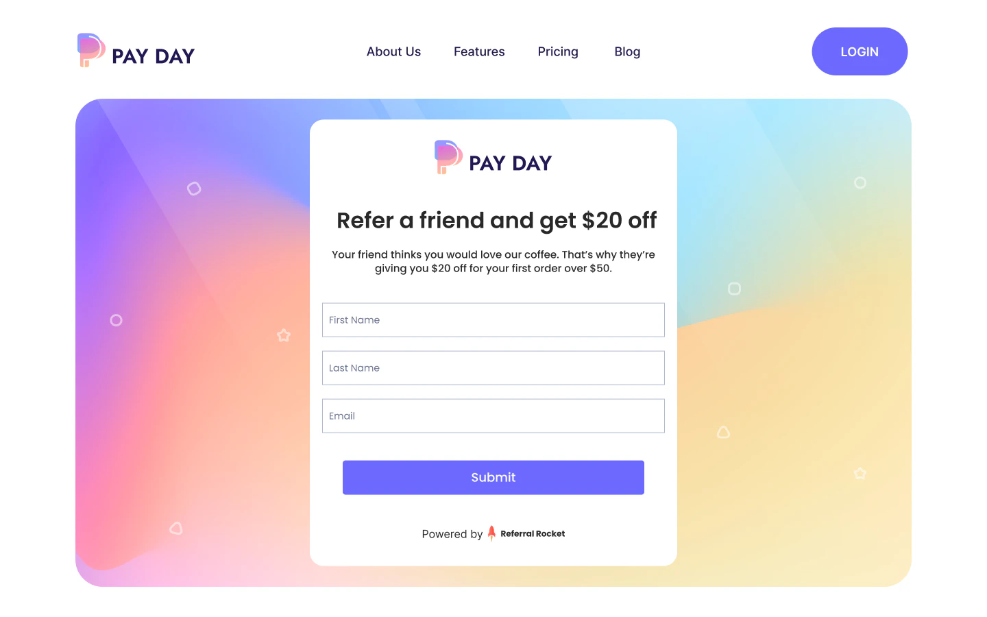 screenshot of Referral Rocket